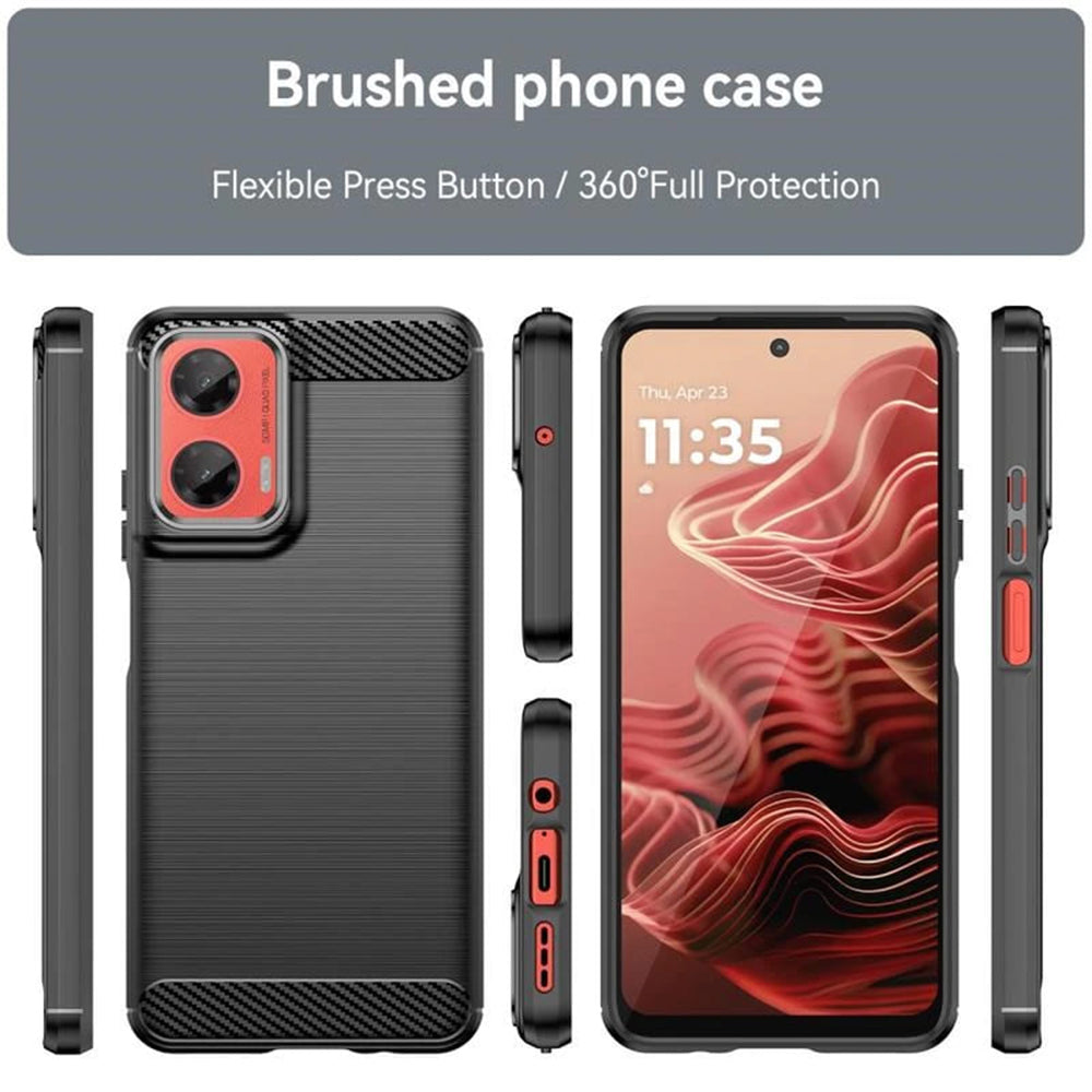 Case for Motorola Moto G75, Techsuit, Carbon, Black