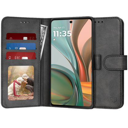 Hoes voor Motorola Moto G75, Techsuit, Diary Book, Zwart