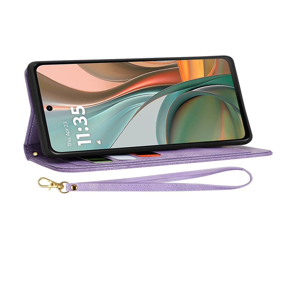 Hoes voor Motorola Moto G75, Techsuit, FlipCraft, Paars