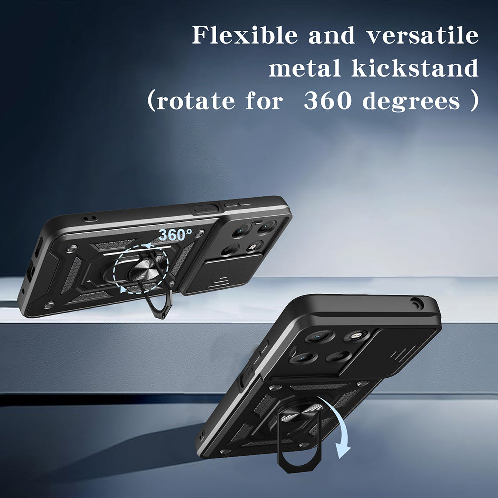 Hoes voor Motorola Moto G77 / G67, Techsuit, CamShield, Zwart