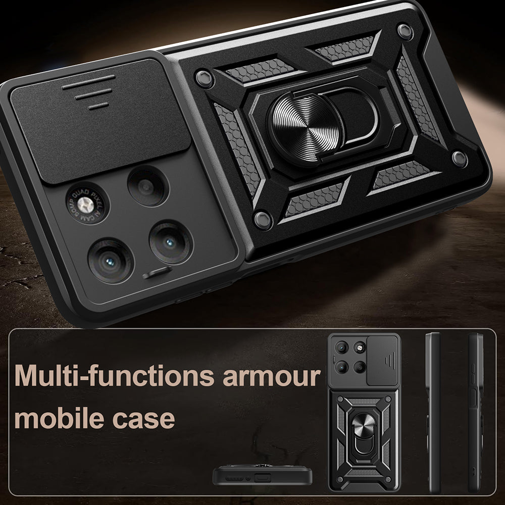 Hoes voor Motorola Moto G77 / G67, Techsuit, CamShield, Zwart