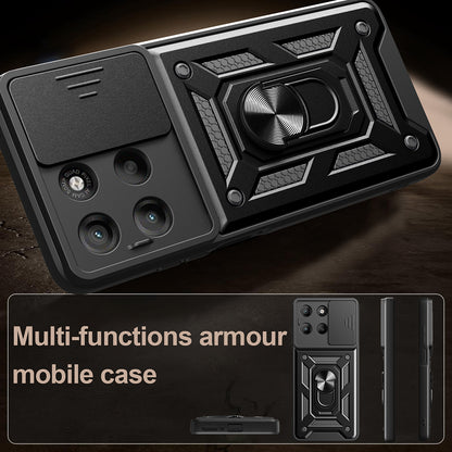 Hoes voor Motorola Moto G77 / G67, Techsuit, CamShield, Zwart