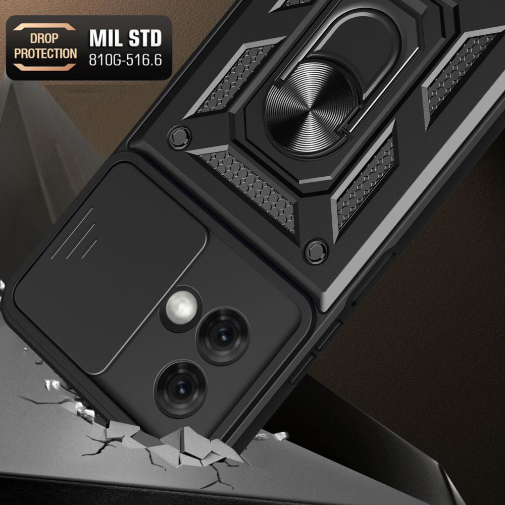 Hoes voor Motorola Moto G84, Techsuit, CamShield, Zwart