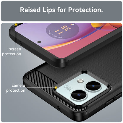 Hoes voor Motorola Moto G84, Techsuit, Carbon, Zwart