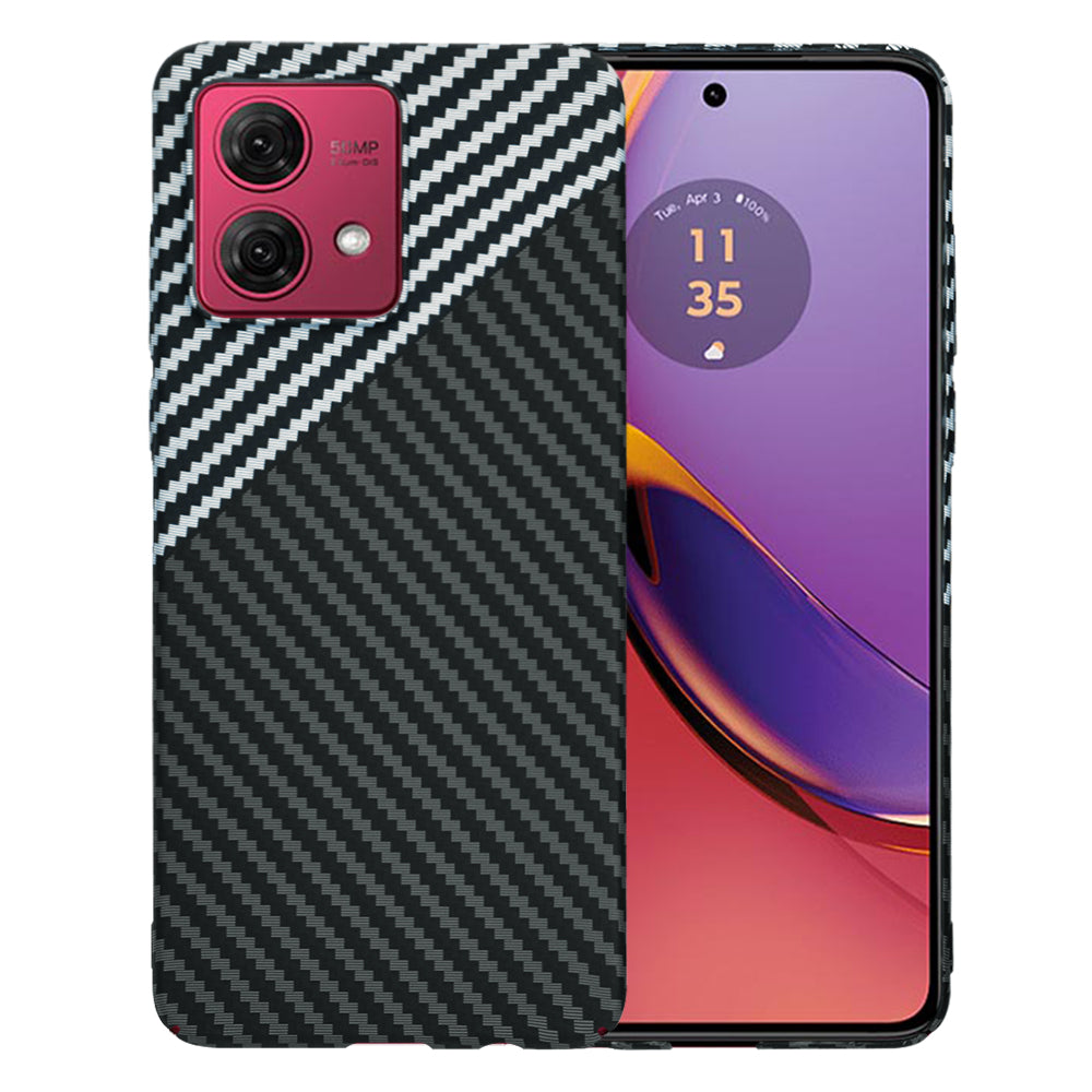 Hoes voor Motorola Moto G84, Techsuit, Carbonite FiberShell, Zwart Grijs