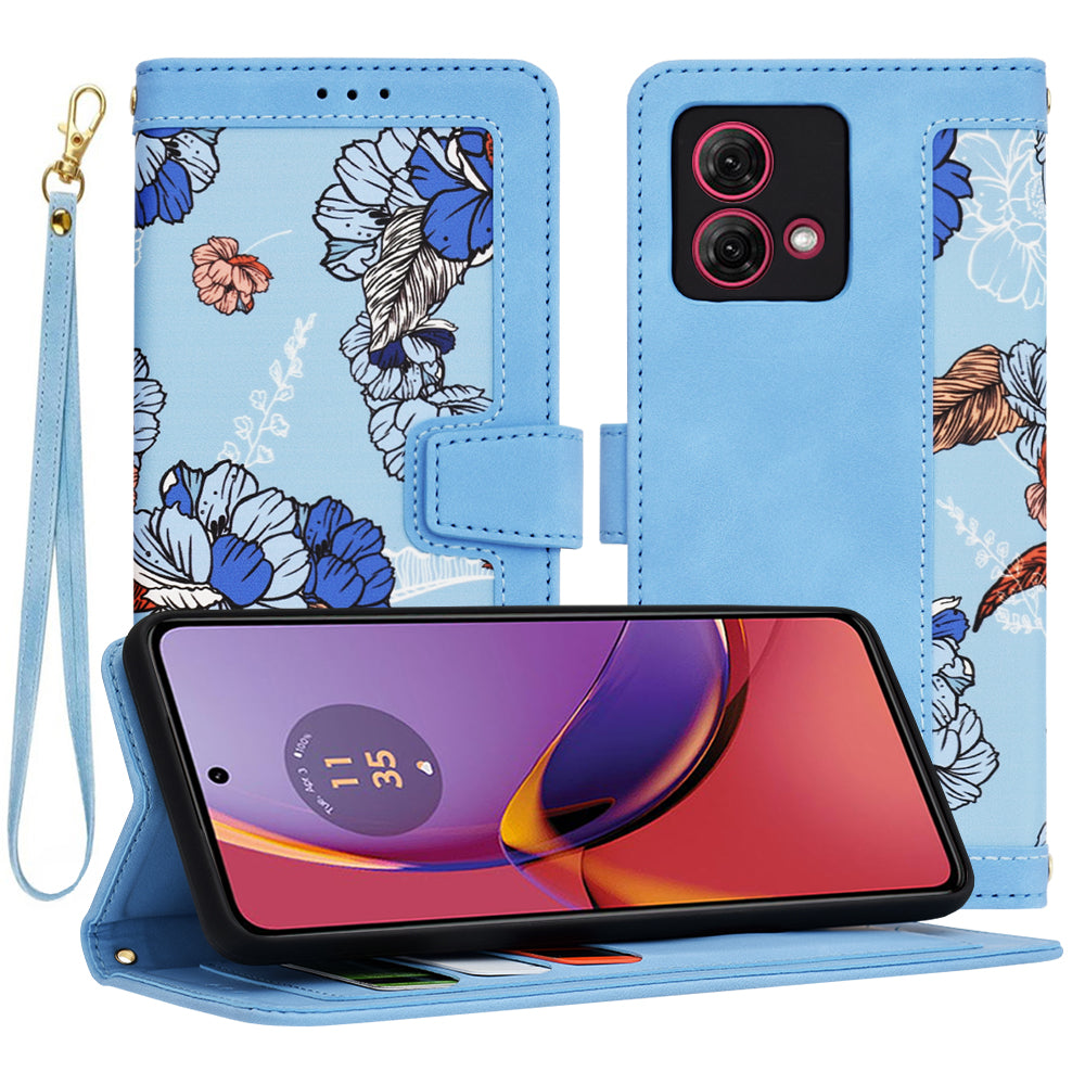 Hoes voor Motorola Moto G84, Techsuit, FlipCraft, Blauw