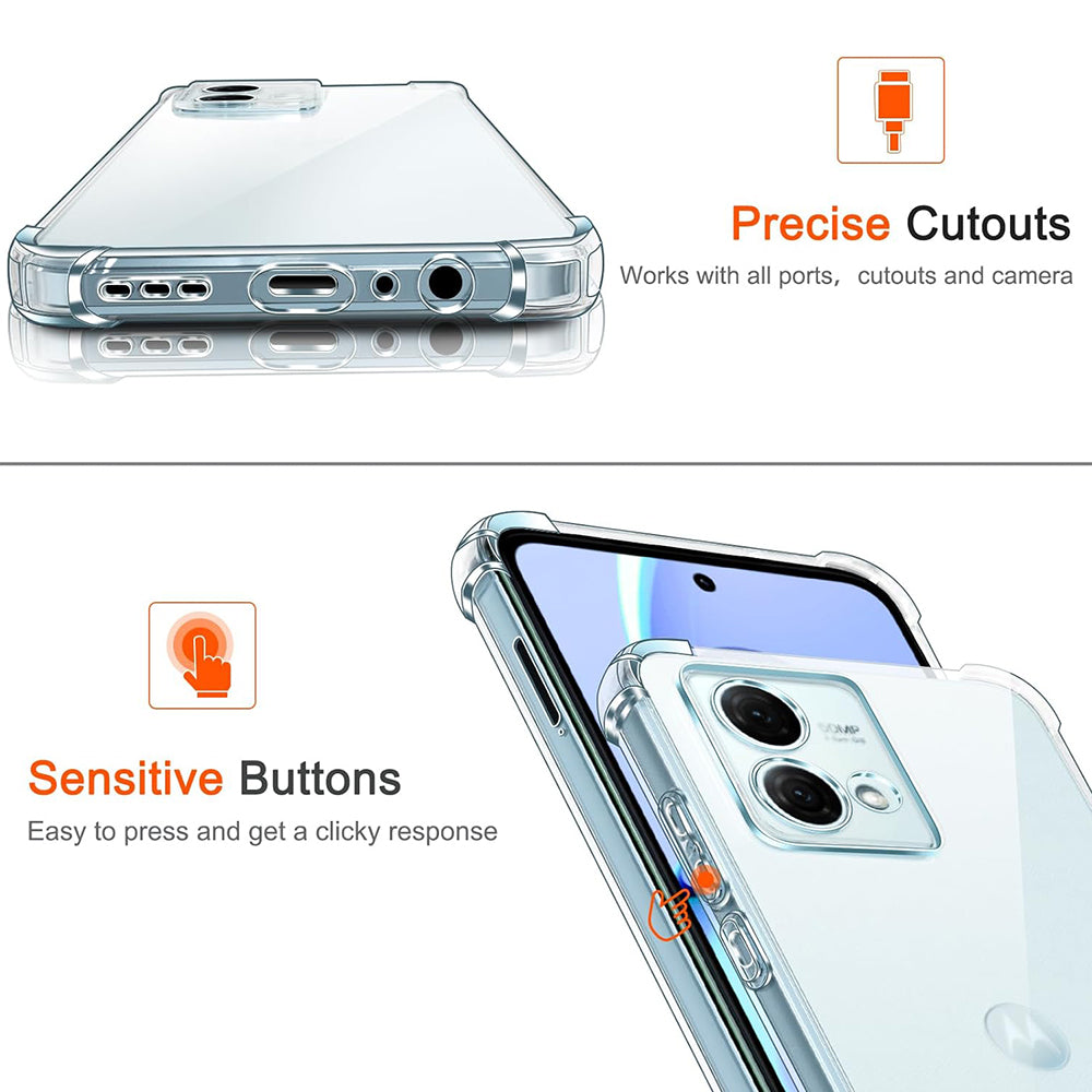 Hoes voor Motorola Moto G84, Techsuit, Schokbestendig Transparant