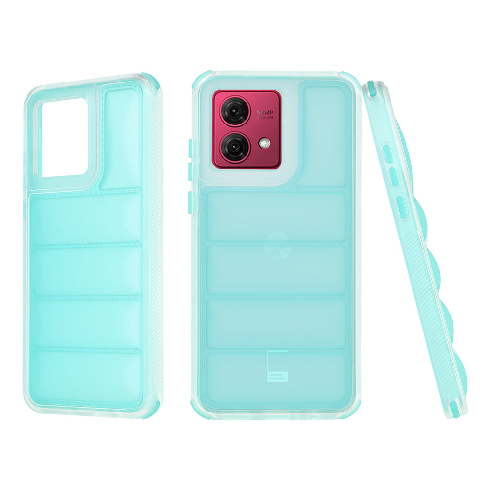 Hoes voor Motorola Moto G84, Techsuit, Wave Shield, Turkoois