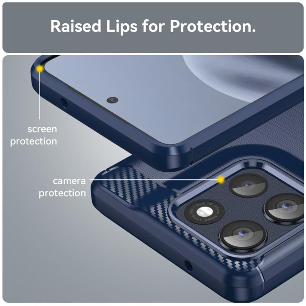 Hoes voor Motorola Moto G86, Techsuit, Carbon, Blauw