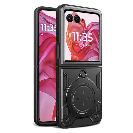 Hoes voor Motorola Razr 50 Ultra, Techsuit, CamGuard Pro, Zwart