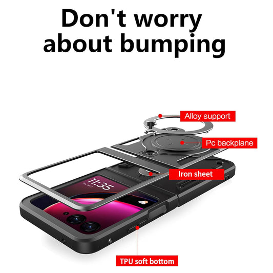 Hoes voor Motorola Razr 50 Ultra, Techsuit, CamGuard Pro, Zwart