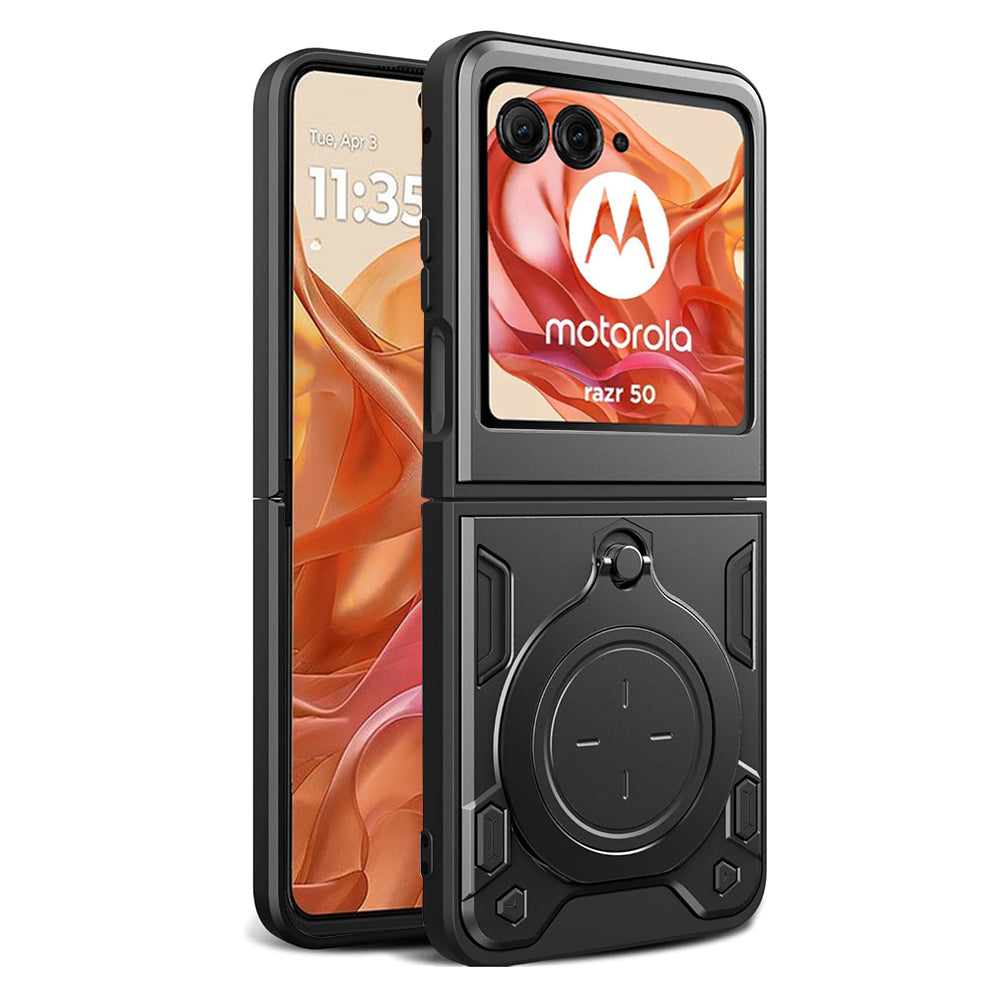 Hoes voor Motorola Razr 60 / Razr 50, Techsuit, CamGuard Pro, Zwart