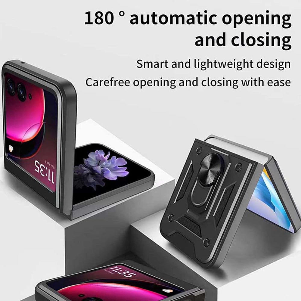 Hoes voor Motorola Razr 60 / Razr 50, Techsuit, CamShield, Zwart