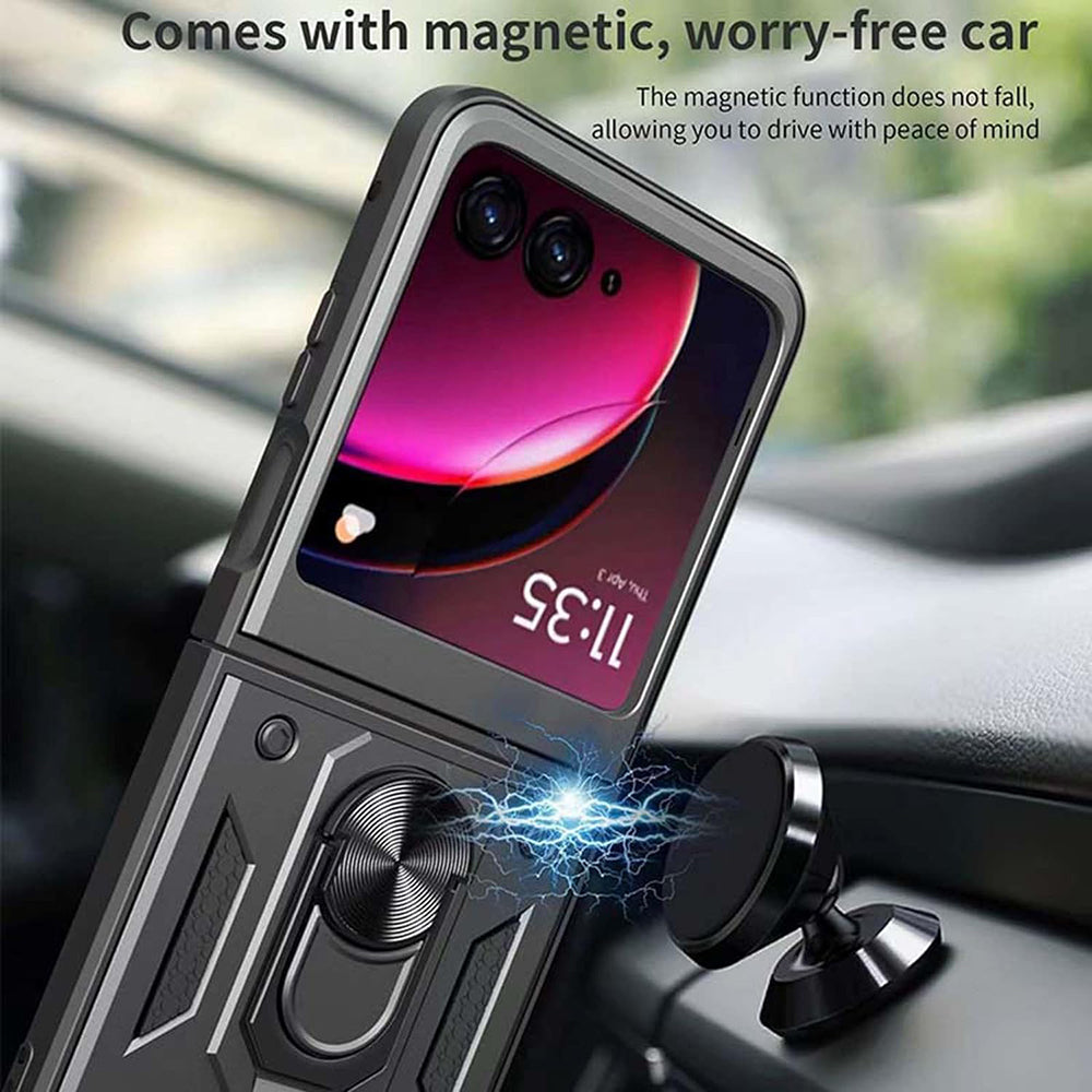 Hoes voor Motorola Razr 60 / Razr 50, Techsuit, CamShield, Zwart