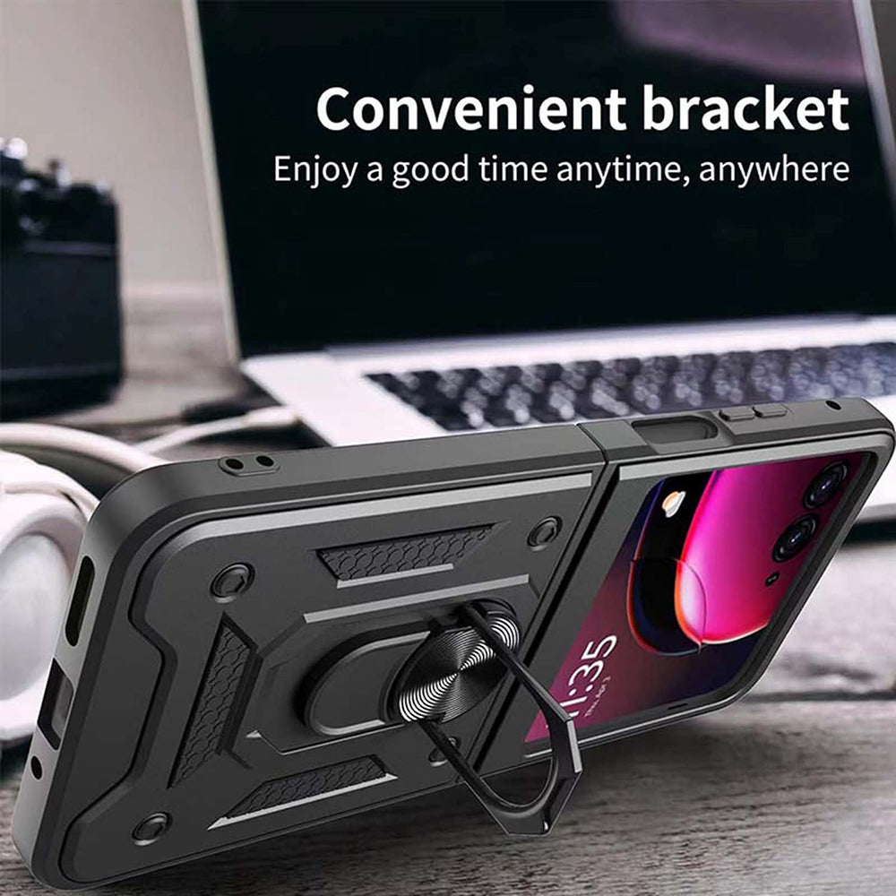 Hoes voor Motorola Razr 60 / Razr 50, Techsuit, CamShield, Zwart