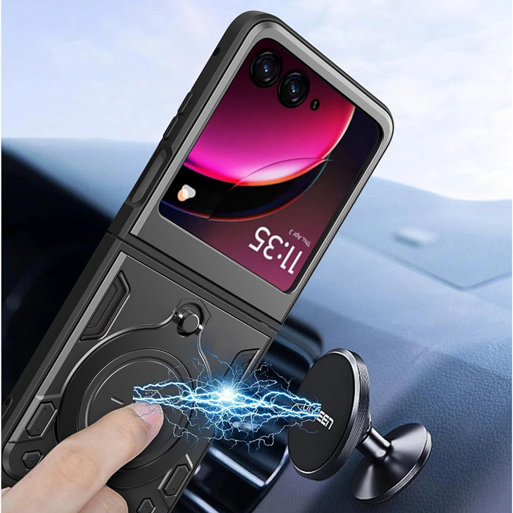Hoes voor Motorola Razr 60 Ultra, Techsuit, CamGuard Pro, Zwart