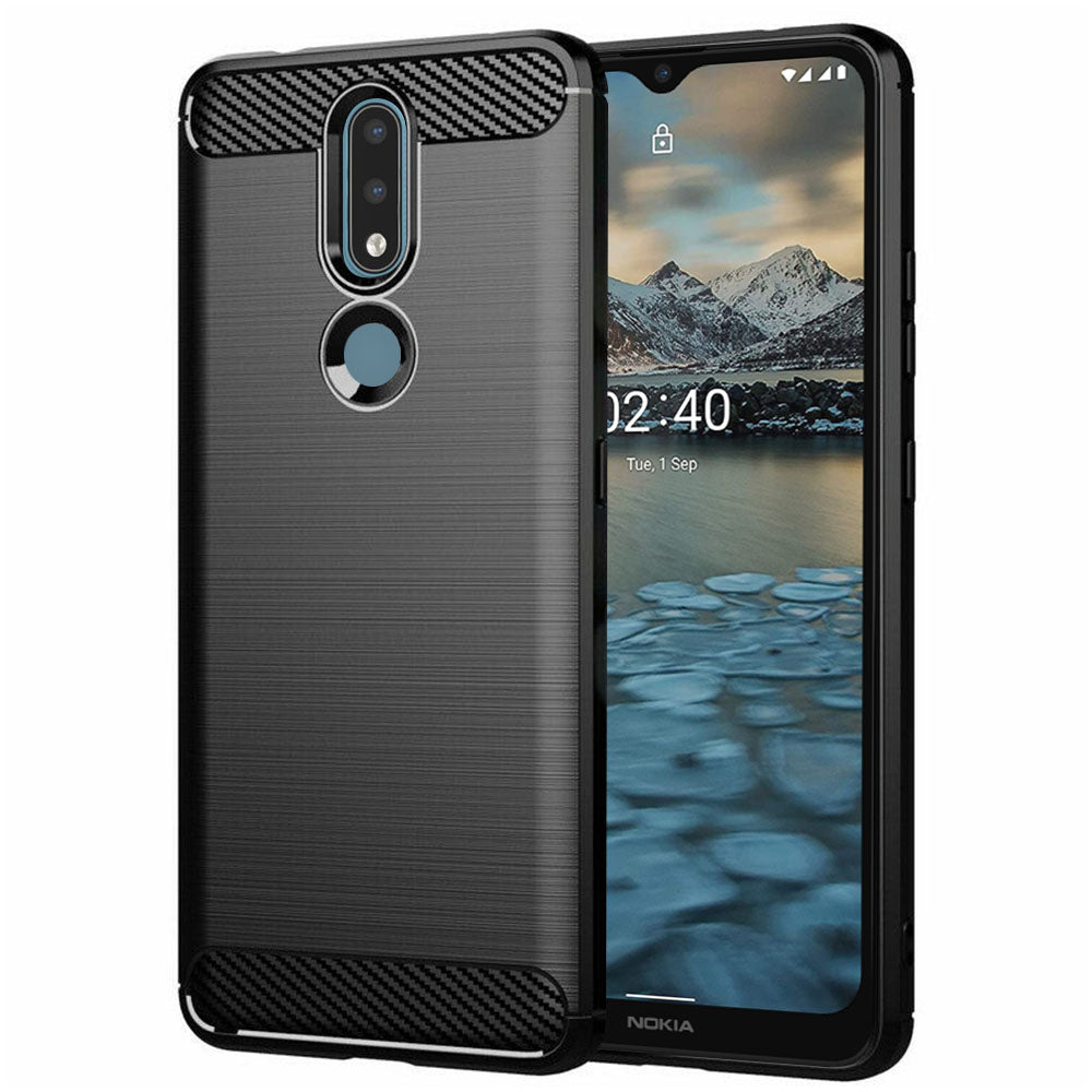 Hoes voor Nokia 2.4, Techsuit, Carbon, Zwart