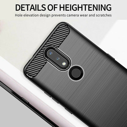 Hoes voor Nokia 2.4, Techsuit, Carbon, Zwart