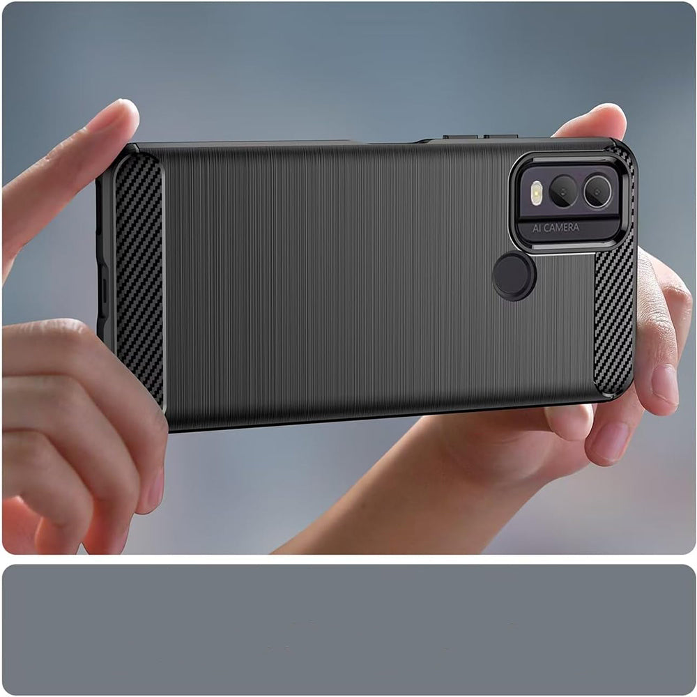 Hoes voor Nokia C22, Techsuit, Carbon, Zwart