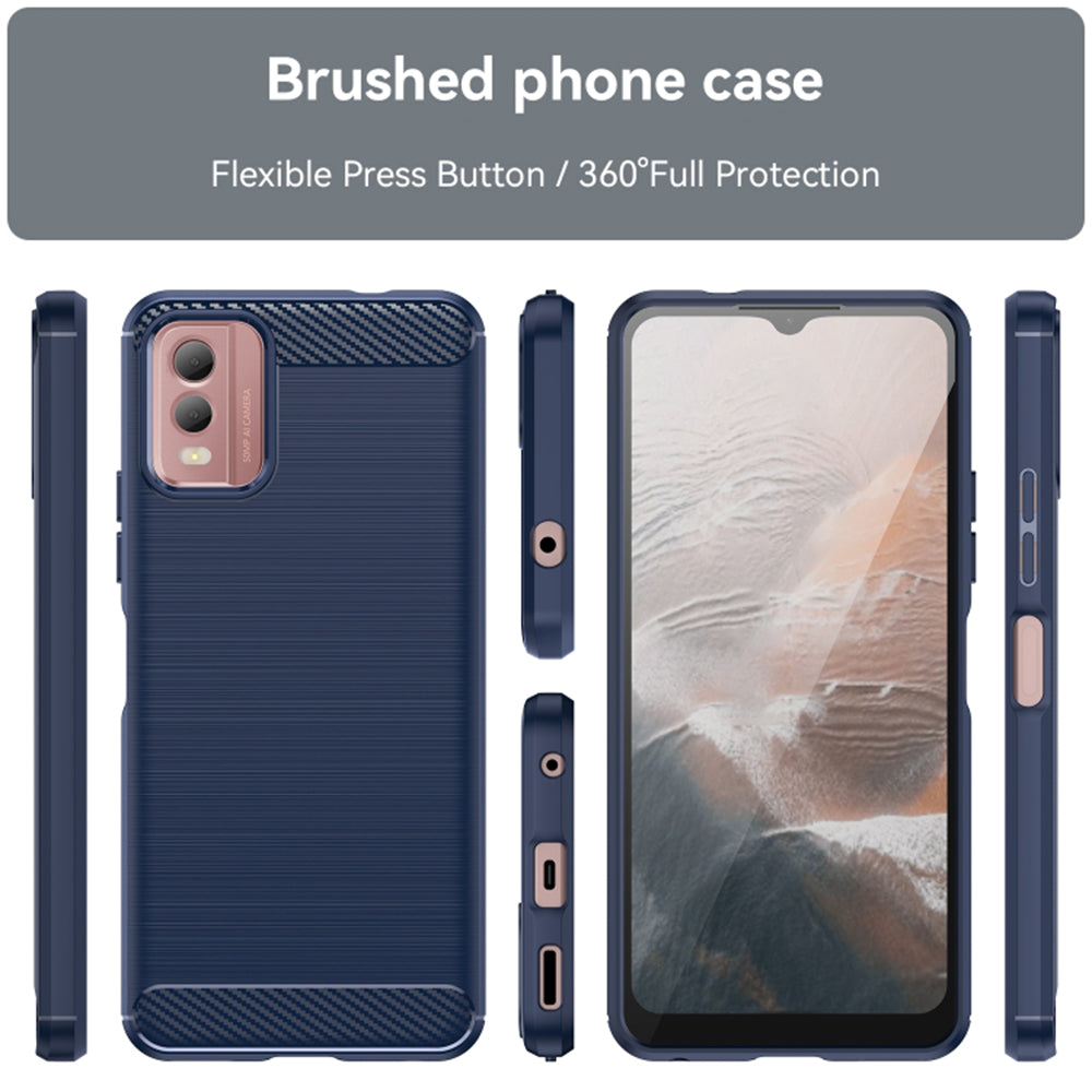 Hoes voor Nokia C32, Techsuit, Carbon, Blauw