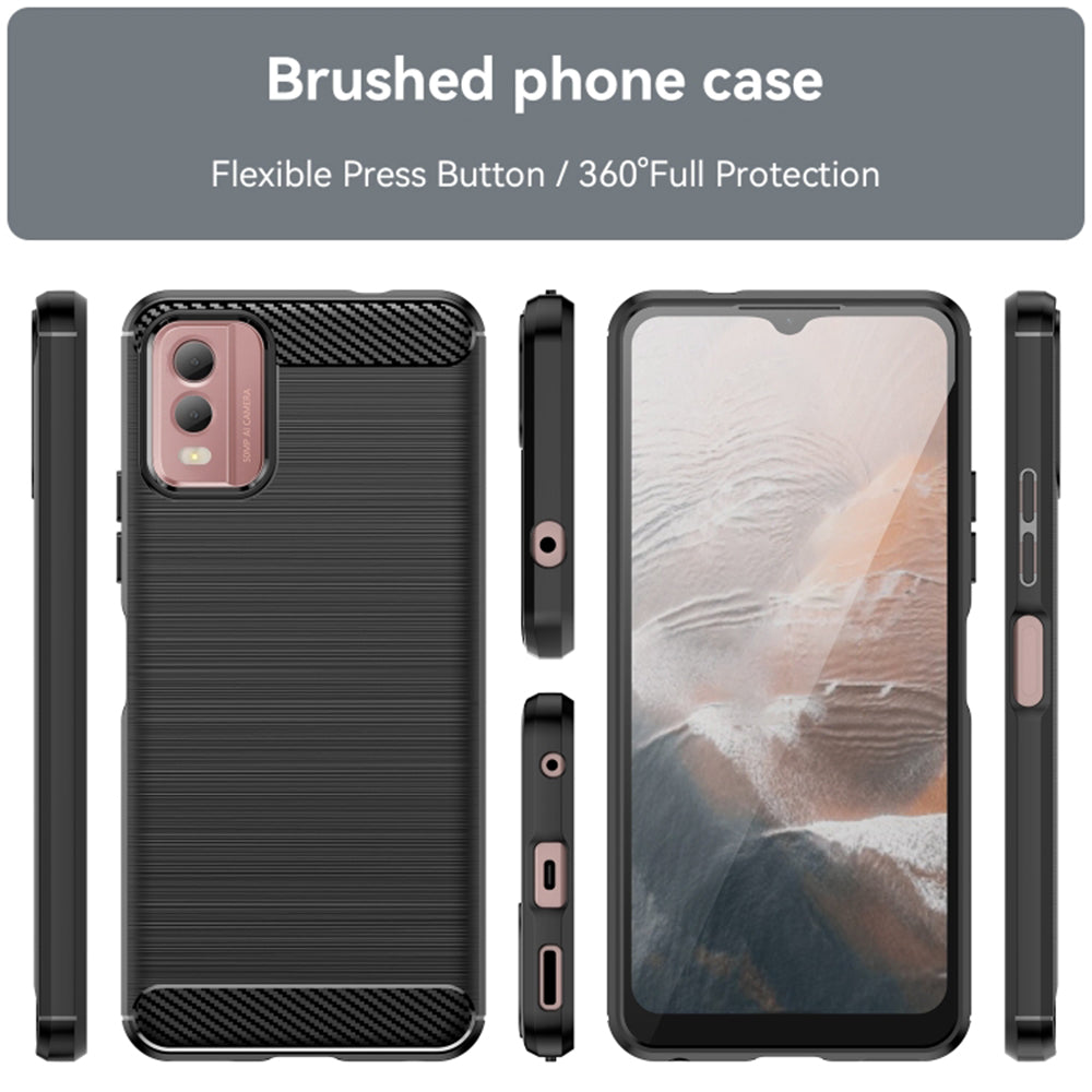 Hoes voor Nokia C32, Techsuit, Carbon, Zwart