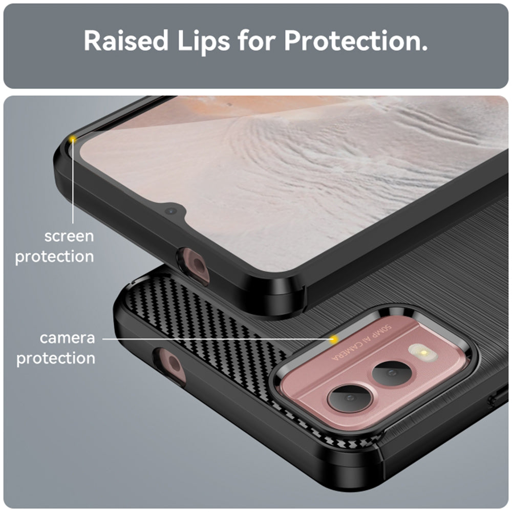Hoes voor Nokia C32, Techsuit, Carbon, Zwart
