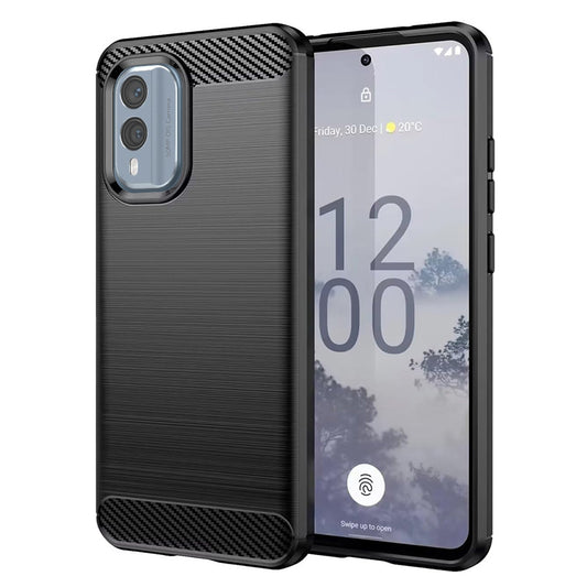 Hoesje voor Nokia X30, Techsuit, Carbon, Zwart