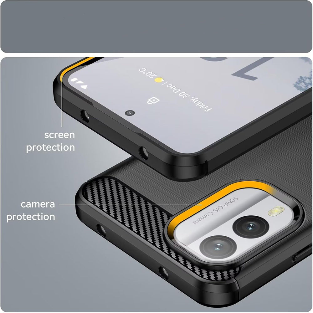 Hoesje voor Nokia X30, Techsuit, Carbon, Zwart