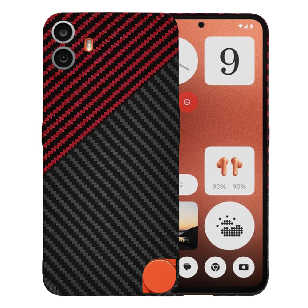Hoes voor Nothing CMF Phone 1, Techsuit, Carbonite FiberShell, Zwart Rood