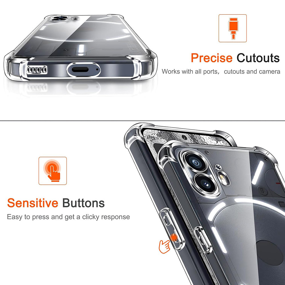 Hoes voor Nothing Phone (2), Techsuit, Schokbestendig Transparant, Helder
