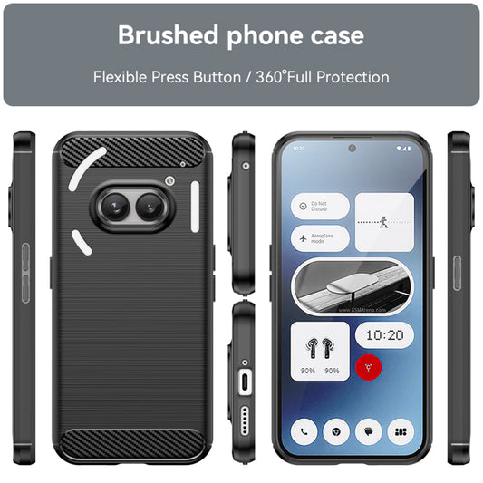 Hoes voor Nothing Phone (2a) Plus / Phone (2a), Techsuit, Carbon, Zwart