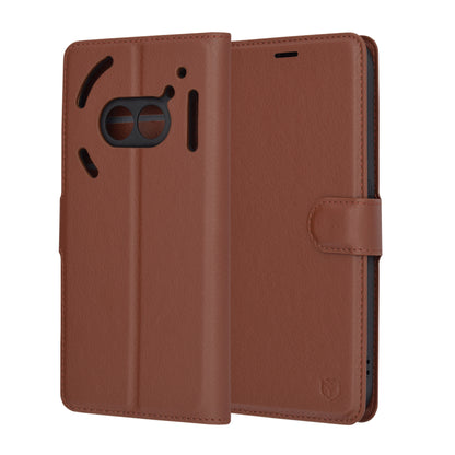 Hoes voor Nothing Phone (2a) Plus / Phone (2a), Techsuit, Lederen Folio, Bruin