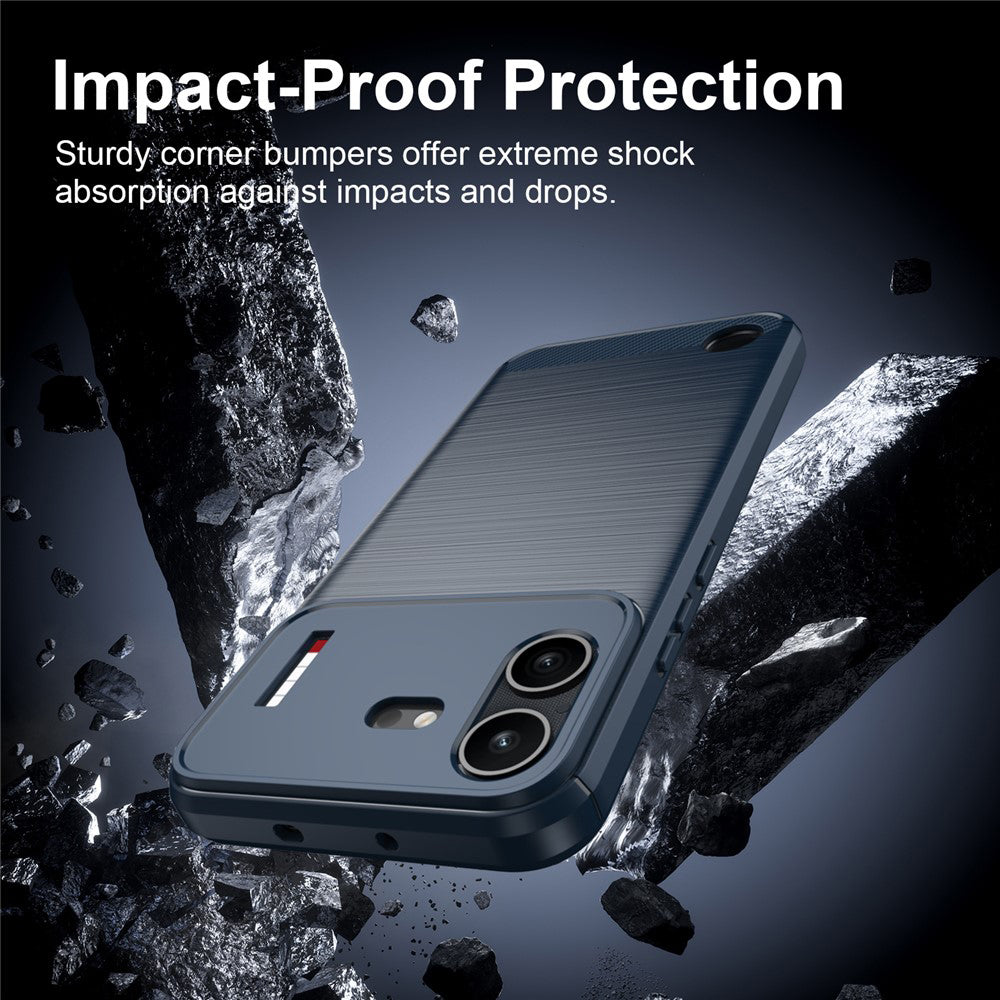 Hoes voor Nothing Phone (4b), Techsuit, Carbon, Blauw