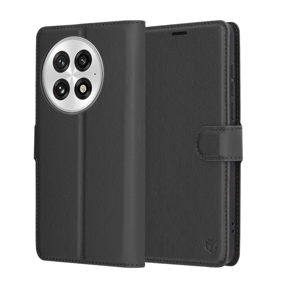 Hoes voor OnePlus 13, Techsuit, Leather Folio, Zwart