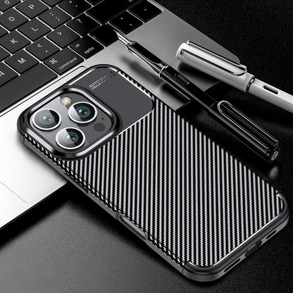 Hoes voor OnePlus 13R, Techsuit, CarbonFiber, Zwart