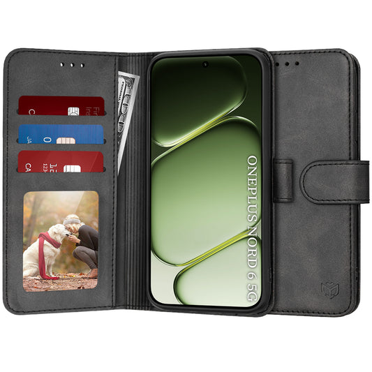 Hoes voor OnePlus Nord 6, Techsuit, Diary Book, Zwart