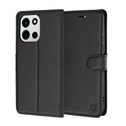 Hoes voor OnePlus Nord 6, Techsuit, Leather Folio, Zwart