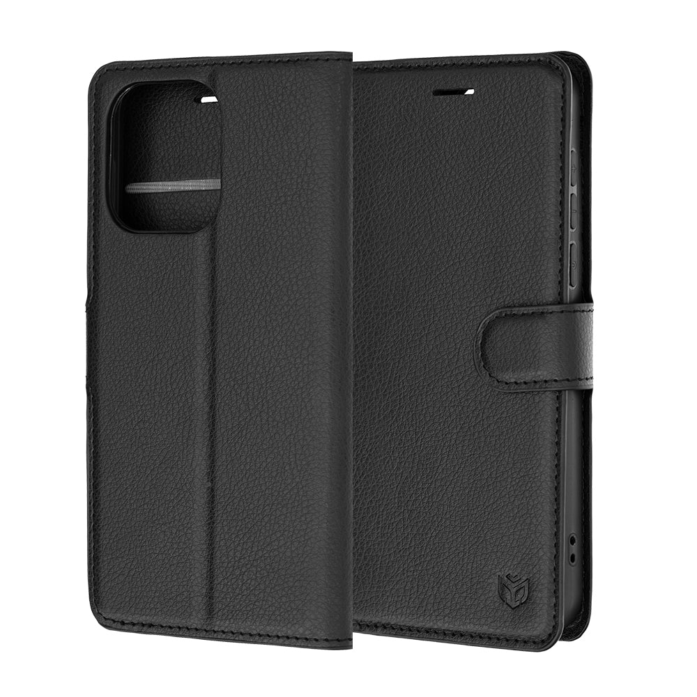 Hoes voor OnePlus Nord 6, Techsuit, Leather Folio, Zwart