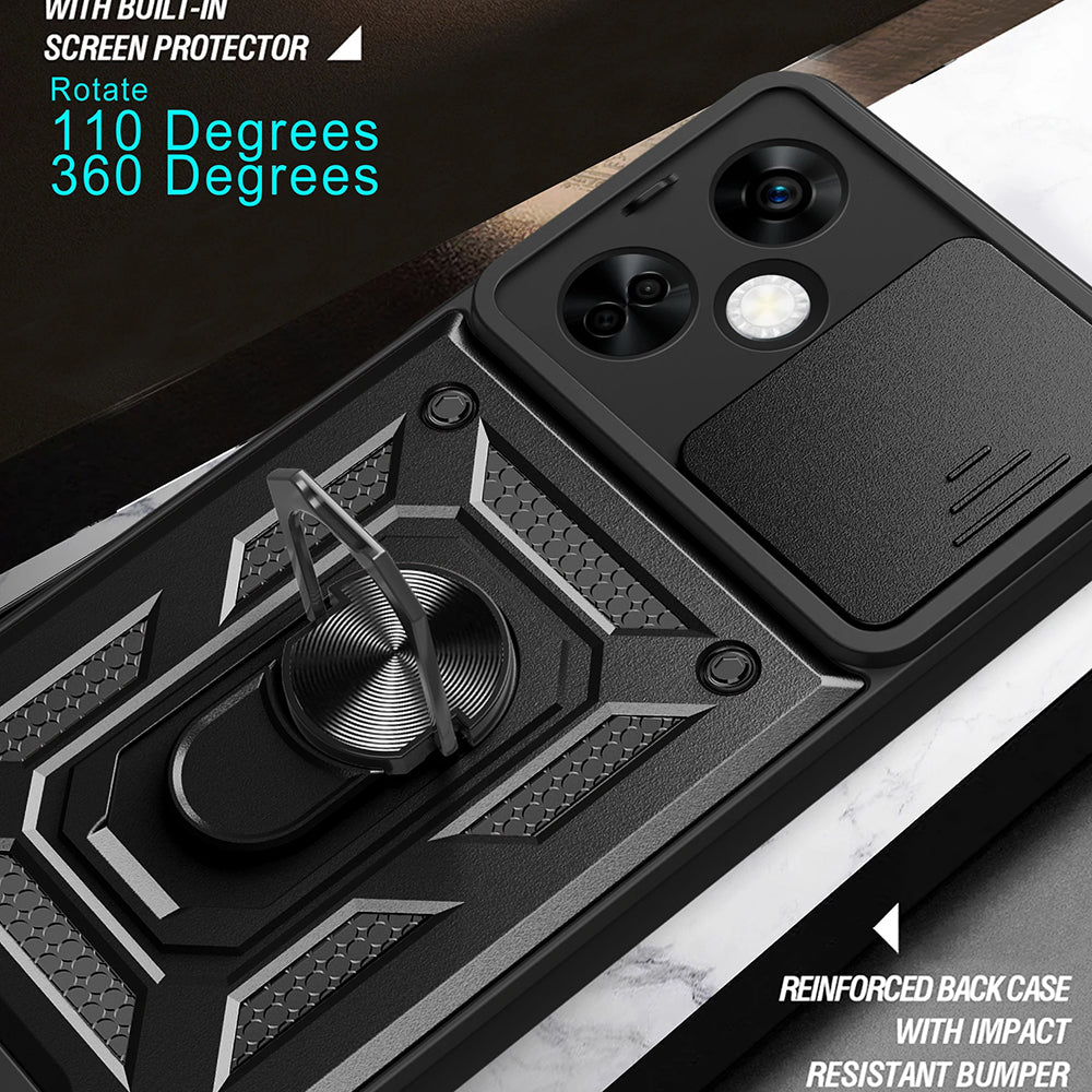 Hoes voor OnePlus Nord CE 3 Lite, Techsuit, CamShield, Zwart