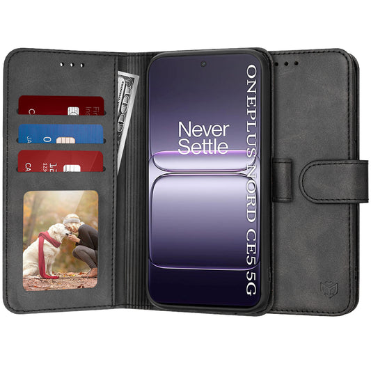 Hoes voor OnePlus Nord CE5, Techsuit, Diary Book, Zwart