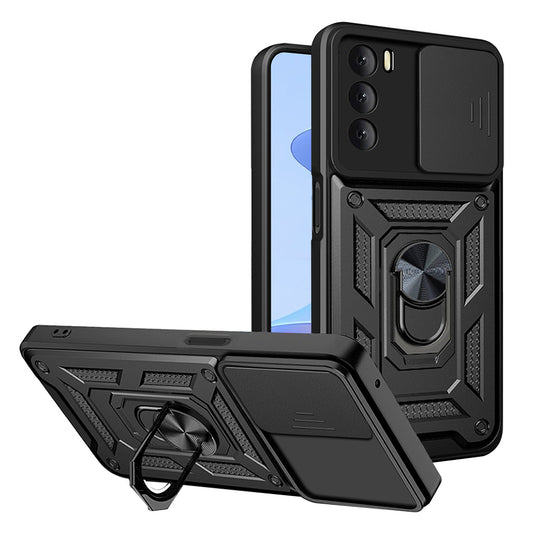 Hoes voor Oppo A16s / A54s / A16, Techsuit, CamShield, Zwart