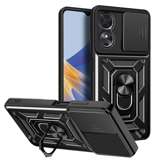 Hoes voor Oppo A17, Techsuit, CamShield, Zwart