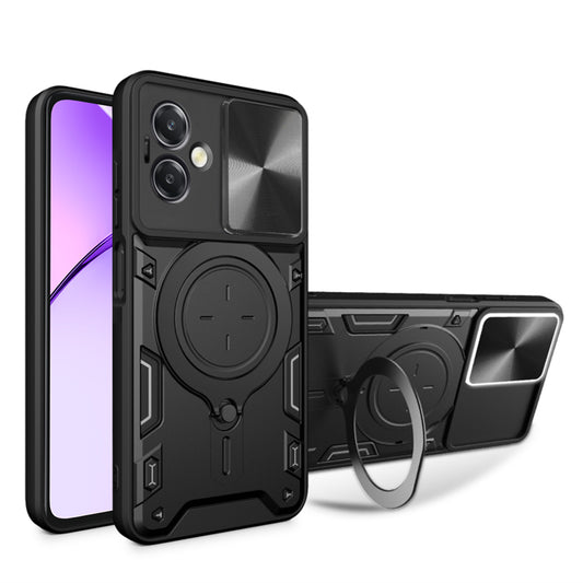 Hoes voor Oppo A3 4G / A3, Techsuit, CamGuard Pro, Zwart