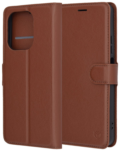 Hoes voor Oppo A5 Pro 4G / A5 Pro, Techsuit, Lederen Folio, Bruin