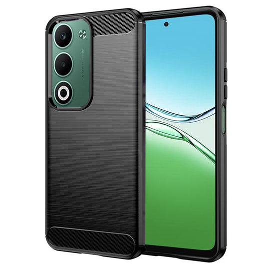 Hoes voor Oppo A5 4G, Techsuit, Carbon, Zwart
