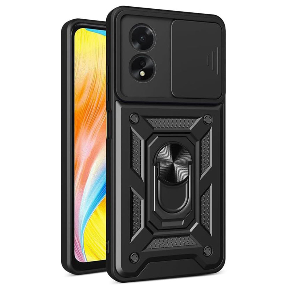 Hoes voor Oppo A58 4G, Techsuit, CamShield, Zwart