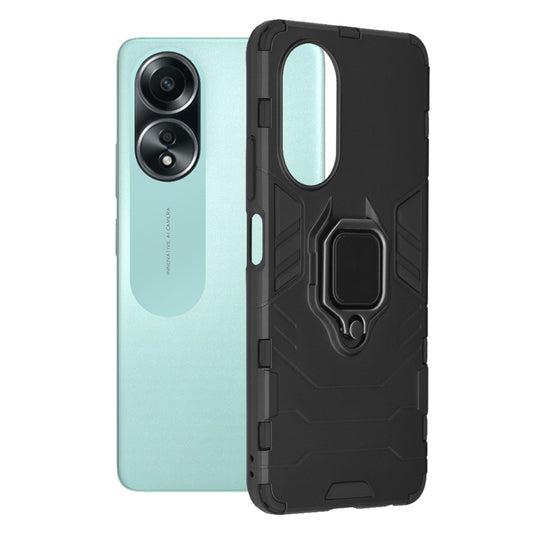 Hoes voor Oppo A58 4G, Techsuit, Shield, Zwart