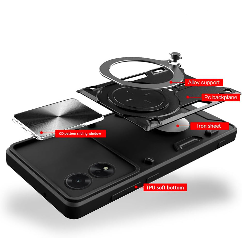 Hoes voor Oppo A60, Techsuit, CamGuard Pro, Blauw