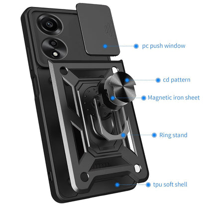 Hoes voor Oppo A60, Techsuit, CamShield, Zwart