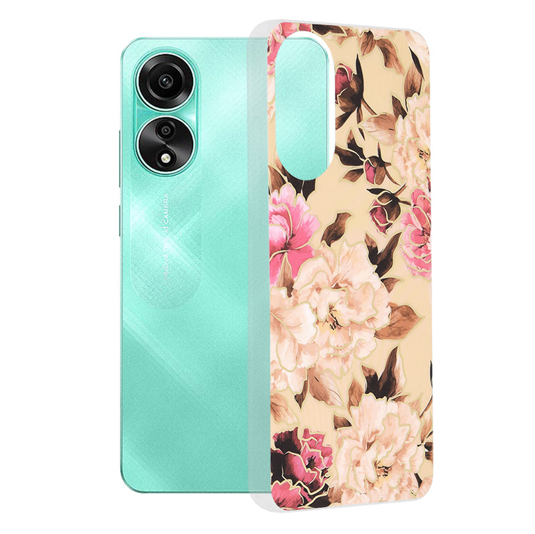 Hoes voor Oppo A78 4G, Techsuit, Marble, Beige